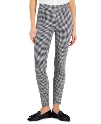 Tommy Hilfiger Women's Houndstooth-Print Stretch Pull-On Pants