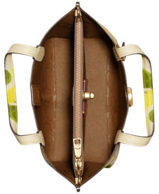 COACH Floral Printed Leather Willow Tote 24
