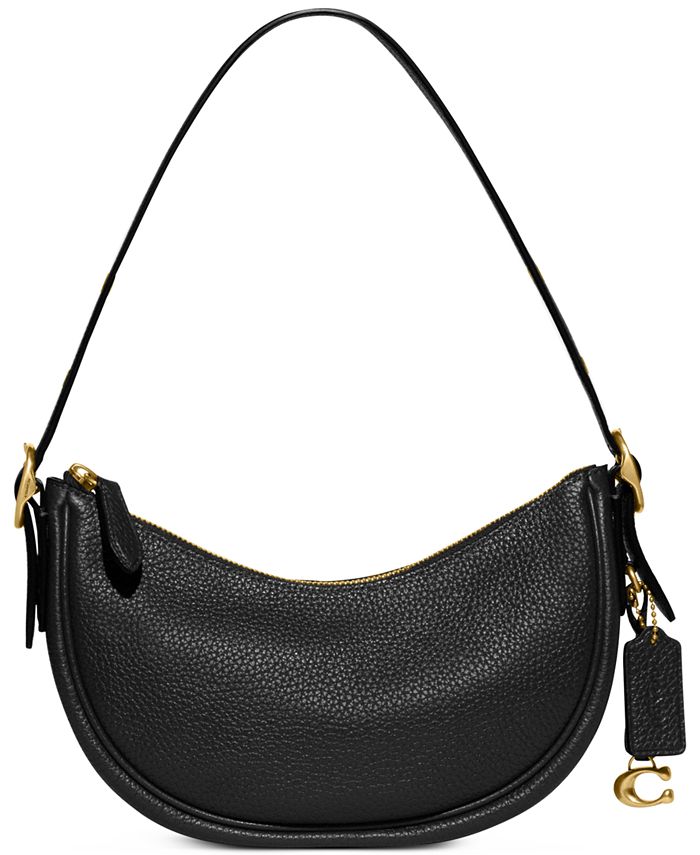 COACH Soft Pebble Leather Luna Shoulder Bag with C Dangle Charm & Reviews -  Handbags & Accessories - Macy's