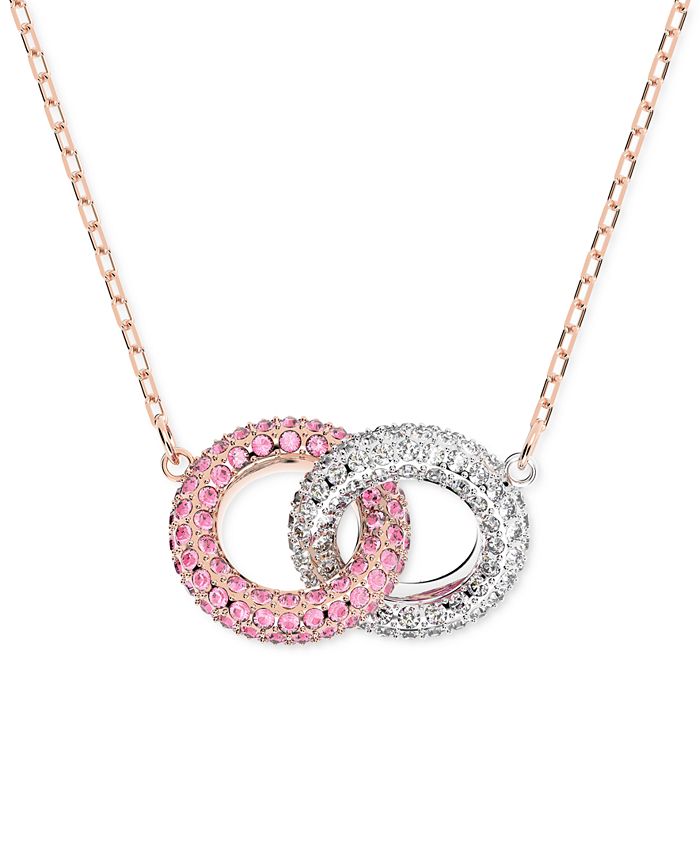 Swarovski Pavé Linked Circle Pendant Necklace, 14-7/8