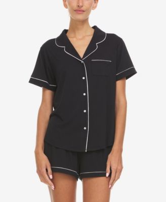 Women's Annie Button Down Shorty Notch Pajama Set, 2 Piece