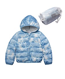 Little Girls Solid Packable Jacket with Bag, 2 Piece Set