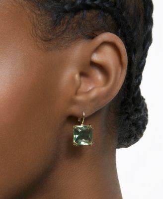 Silver-Tone Millenia Square Cut Drop Earrings