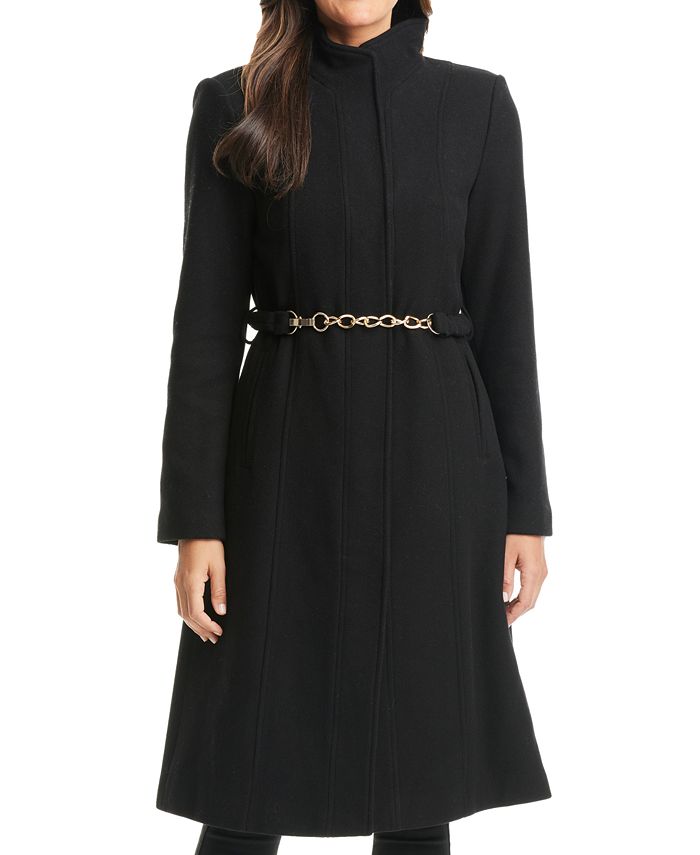 Vince Camuto Women s Petite Chain Belted Maxi Coat Macy s