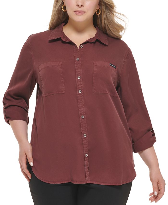 Calvin Klein Jeans Trendy Plus Size Utility Shirt Macy's