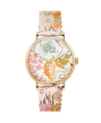 Ted Baker Women's Phylipa Retro Leather Strap Watch 37mm - Macy's