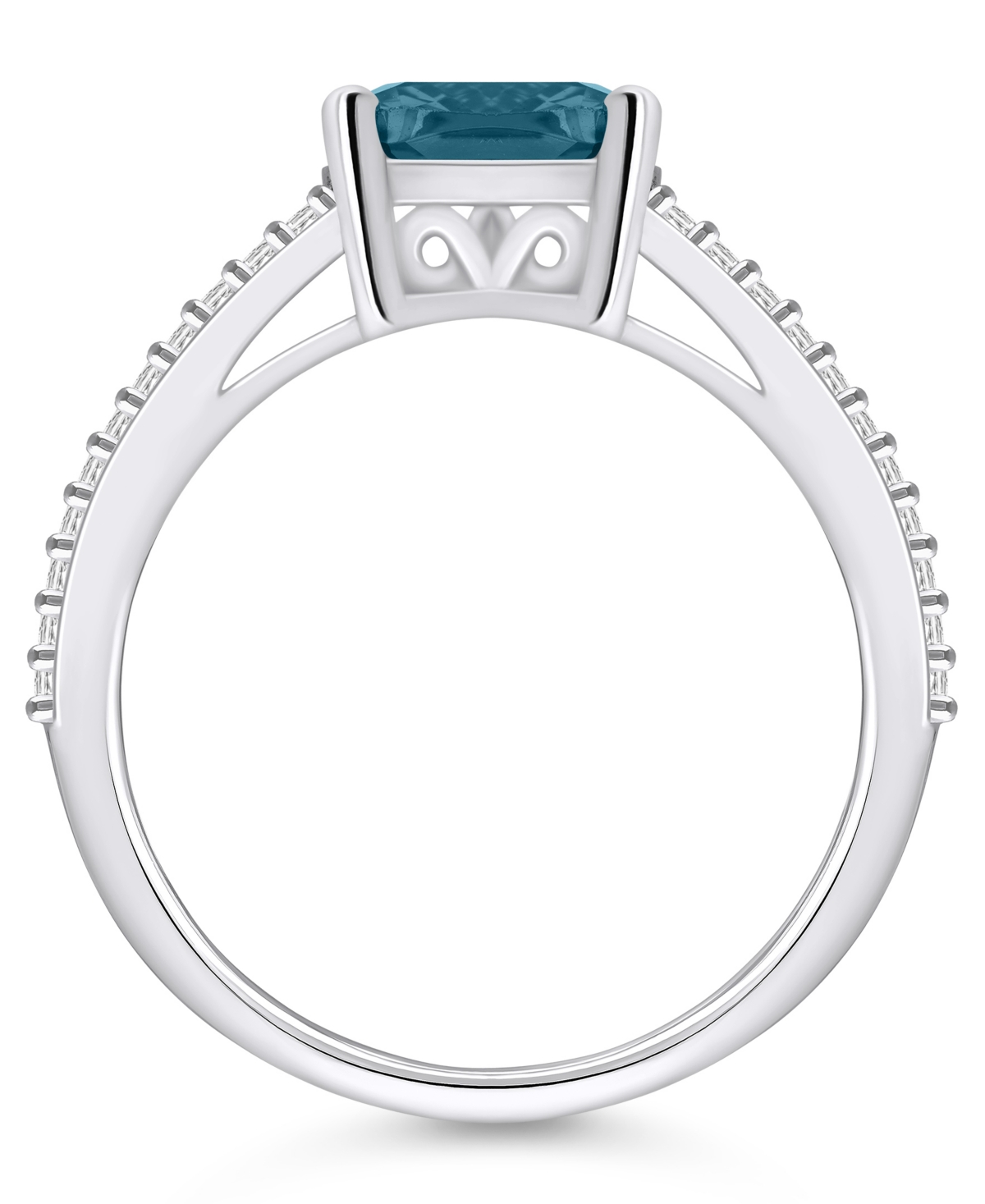 Macy'sand Diamond Accent Ring in 14K White Gold - London Blue Topaz