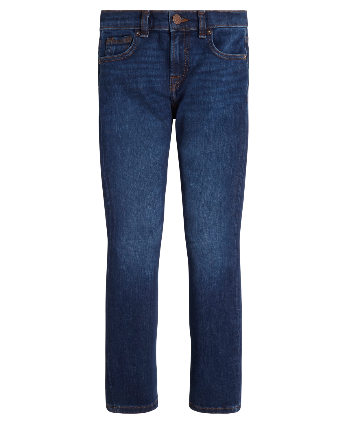 Shop Guess Big Boys Skinny Fit Stretch Denim 5 Pocket Jeans In Carry Dark Blue Wash