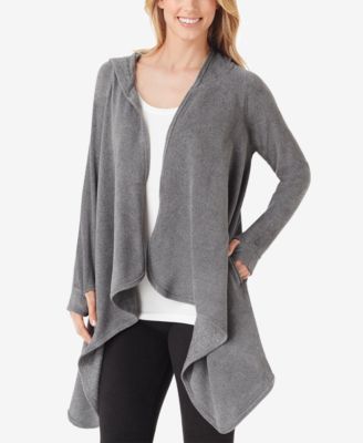 Cuddl Duds Women s Fleecewear with Stretch Long Sleeve Hooded Wrap Macy s