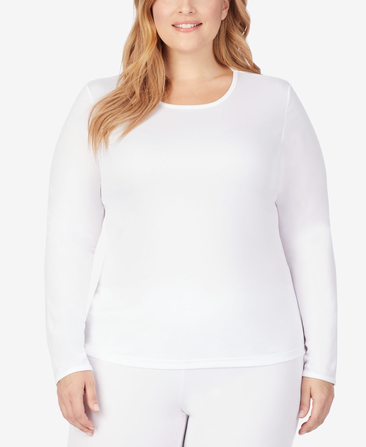 Cuddl Duds Plus Size Climatesmart Top In White