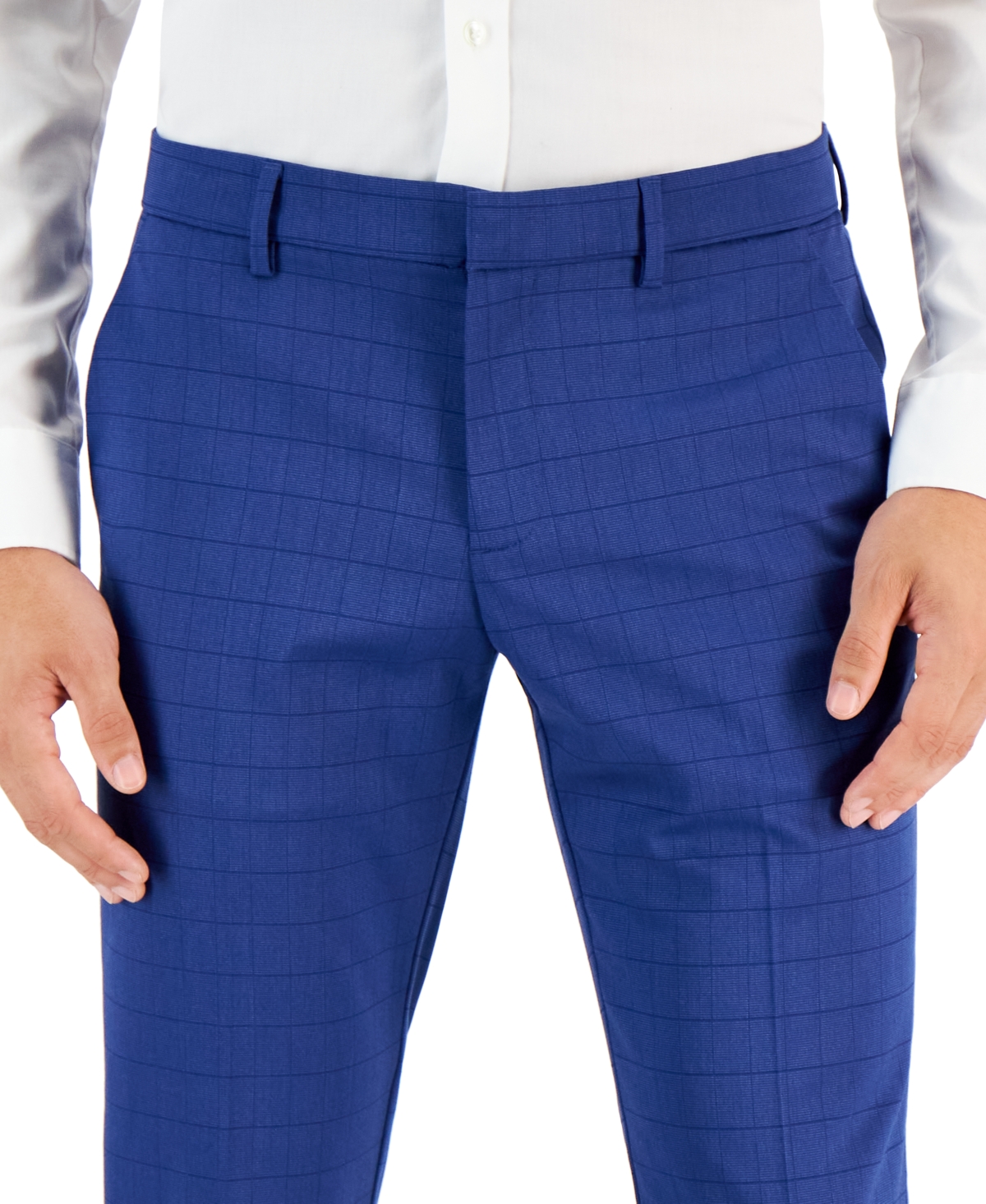 Perry Ellis Portfolio Men's Slim-Fit Tonal Check Dress Pants