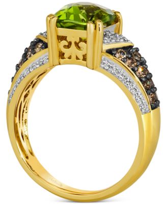 Chocolatier&reg; Green Apple Peridot (1-7/8 ct. t.w.) & Diamond (1/2 ct. t.w.) Ring in 14k Gold