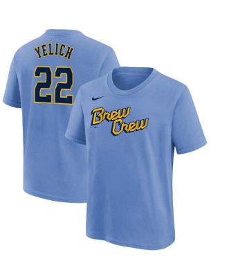 Milwaukee Brewers Youth Name And Number Player T-Shirt Christian Yelich