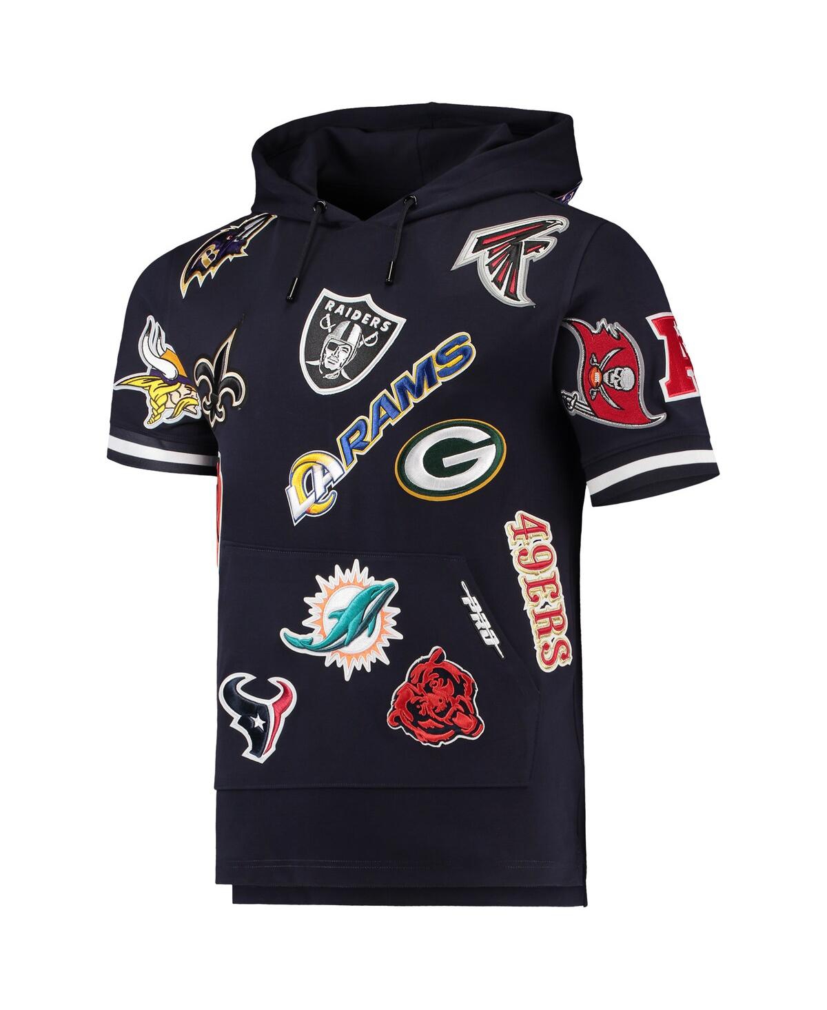 Shop Pro Standard Men's  Navy Nfl League Wordmark Short Sleeve Pullover Hoodie