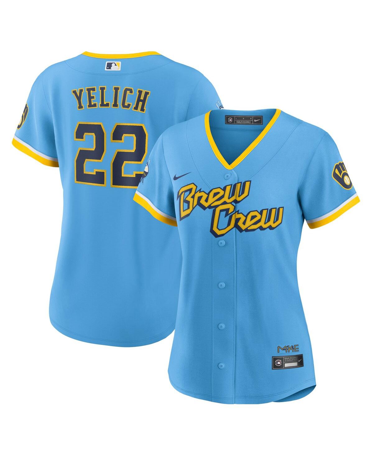 Women's Nike Christian YelichMilwaukee Brewers City Connect Replica Player Jersey - Powder Blue