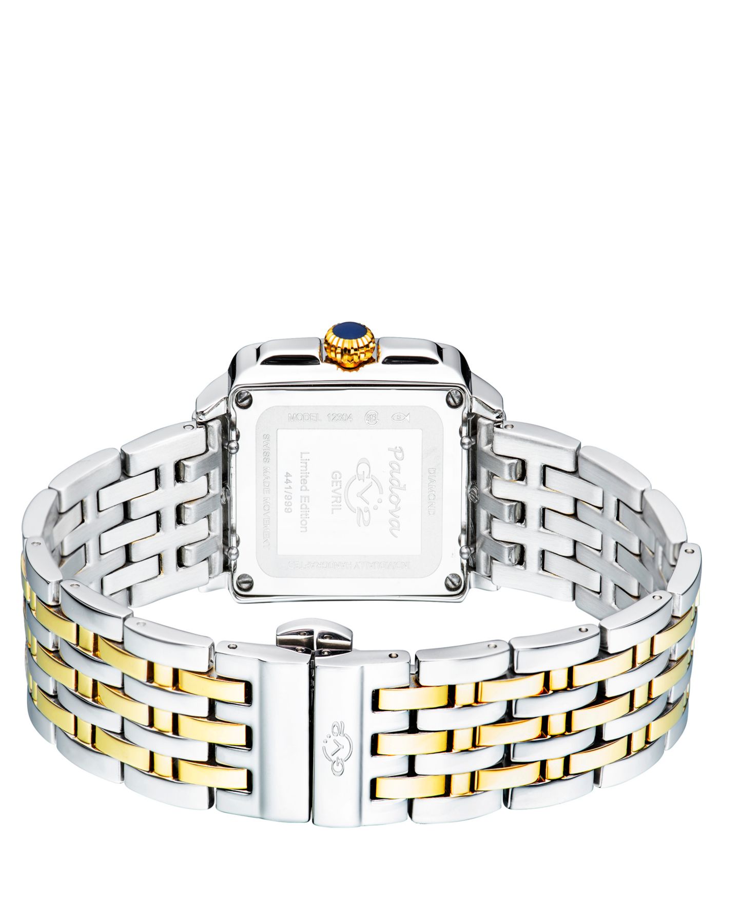 Женские часы Gevril Padova Swiss Quartz Two-Tone Stainless Steel Bracelet Watch 30mm — фото 3