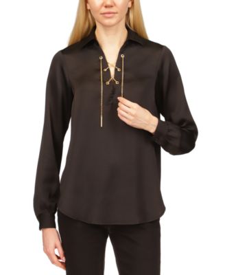 Michael Kors - Women's Lace-Up Chain Top
