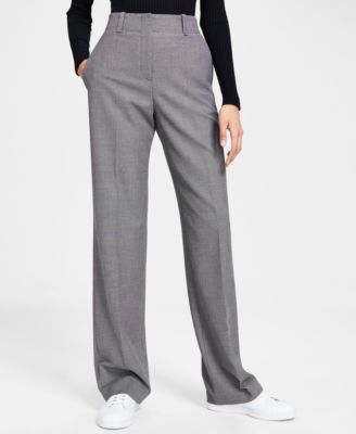 HUGO - Women's Regular-Fit High-Rise Wide-Leg Trousers