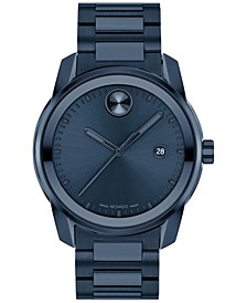 Men's Swiss Bold Verso Blue Ion-Plated Steel Bracelet Watch 42mm