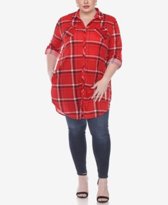 Plus Size Plaid Tunic Top