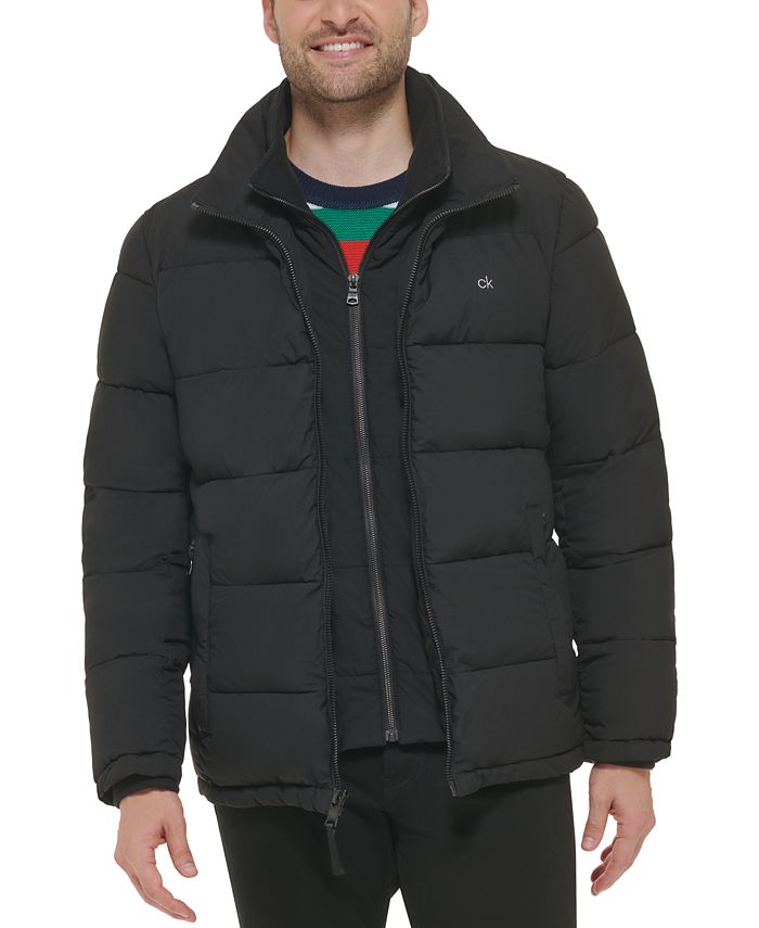 Calvin Klein Men's Puffer With Set In Bib Detail, Created for Macy's
