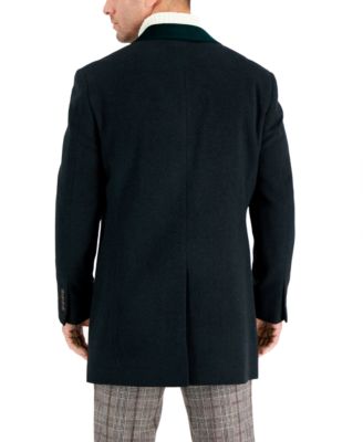 Men's Wool Blend Solid Overcoat 