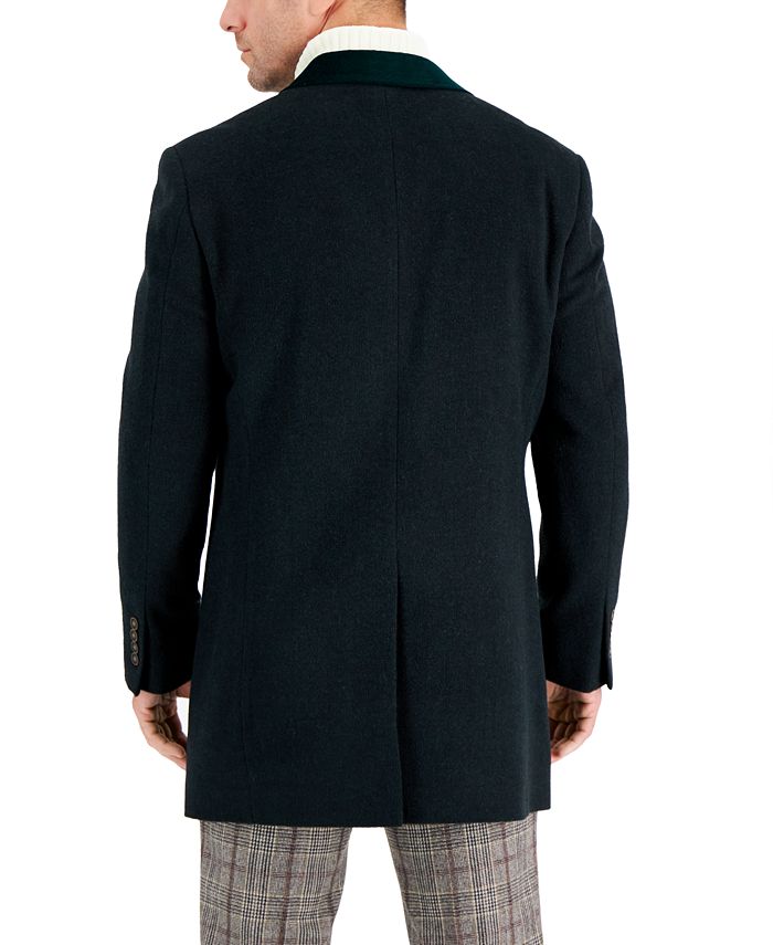 Tallia Men's Faux Fur Solid Overcoat Brown Size XX-Large