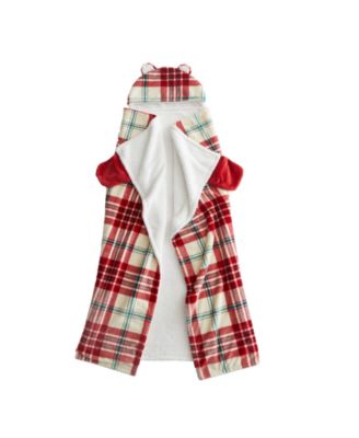 HOMESPUN HOLIDAY - Tartan Plaid Sherpa Hooded Throw