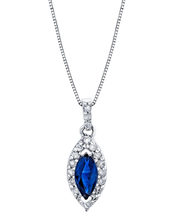 Macy s Sapphire 3 4 ct. t.w. Diamond 1 5 ct. t.w. Marquise