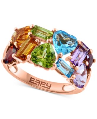 EFFY Collection - Multi-Gemstone Openwork Cluster Ring (6 ct. t.w.) in 14k Rose Gold