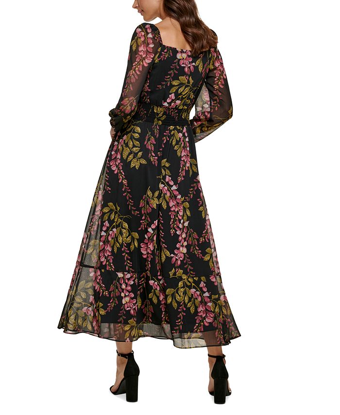 kensie Women's Smocked-Waist Blouson-Sleeve Dress & Reviews - Dresses ...