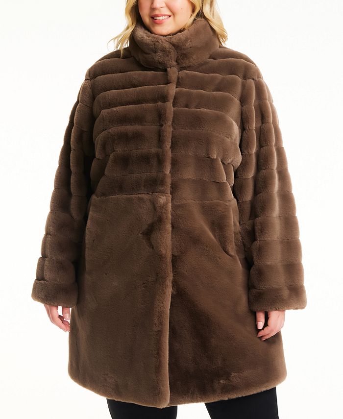 Jones New York Plus Size Faux-Fur Coat & Reviews - Coats & Jackets ...