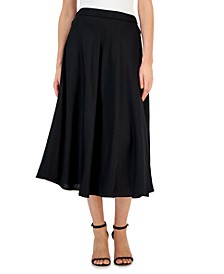 Women's Linen blend Pull-On Pocket Midi Skirt, Created for Macy's