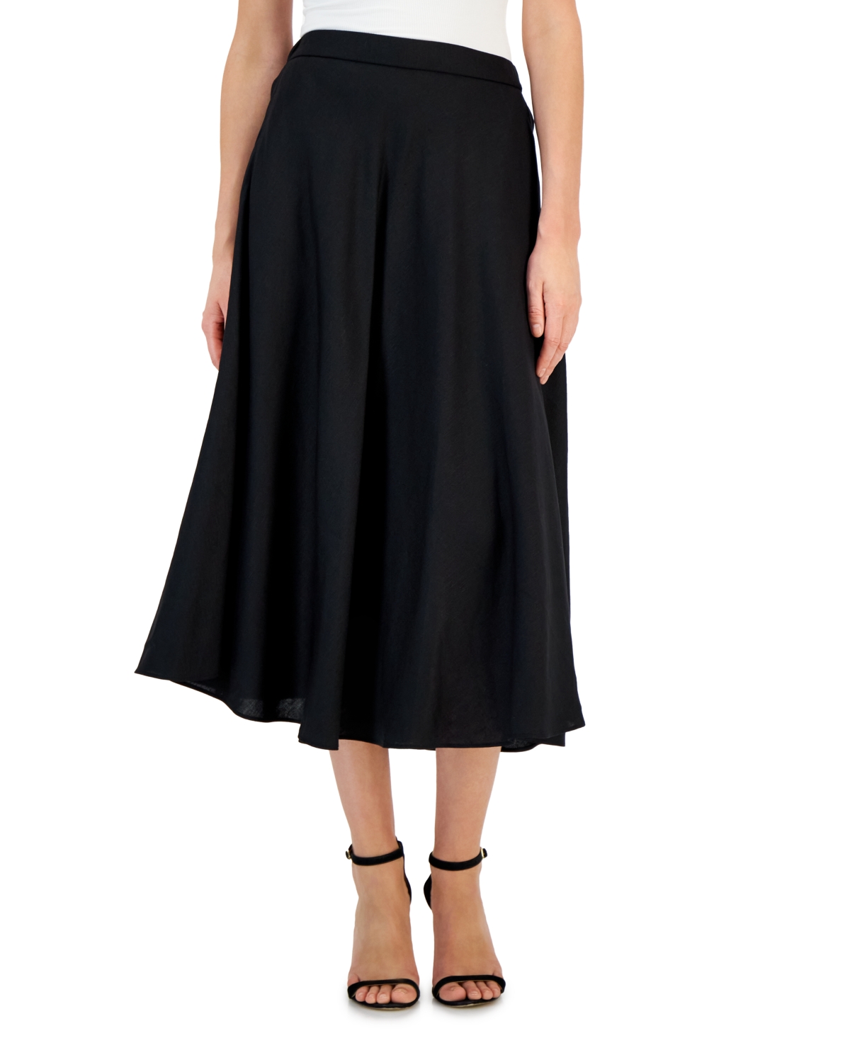Alfani Women's Linen blend Pull-On Pocket Midi Skirt, Created for Macy's