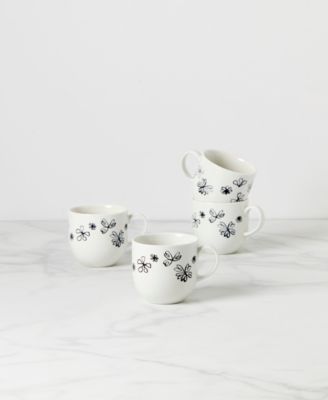 Garden Doodle 4 Piece Mugs Set