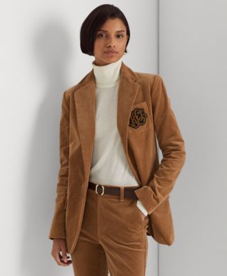 womens tan corduroy blazer