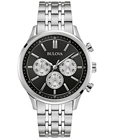 Men's Chronograph Classic Stainless Steel Bracelet Watch 42mm