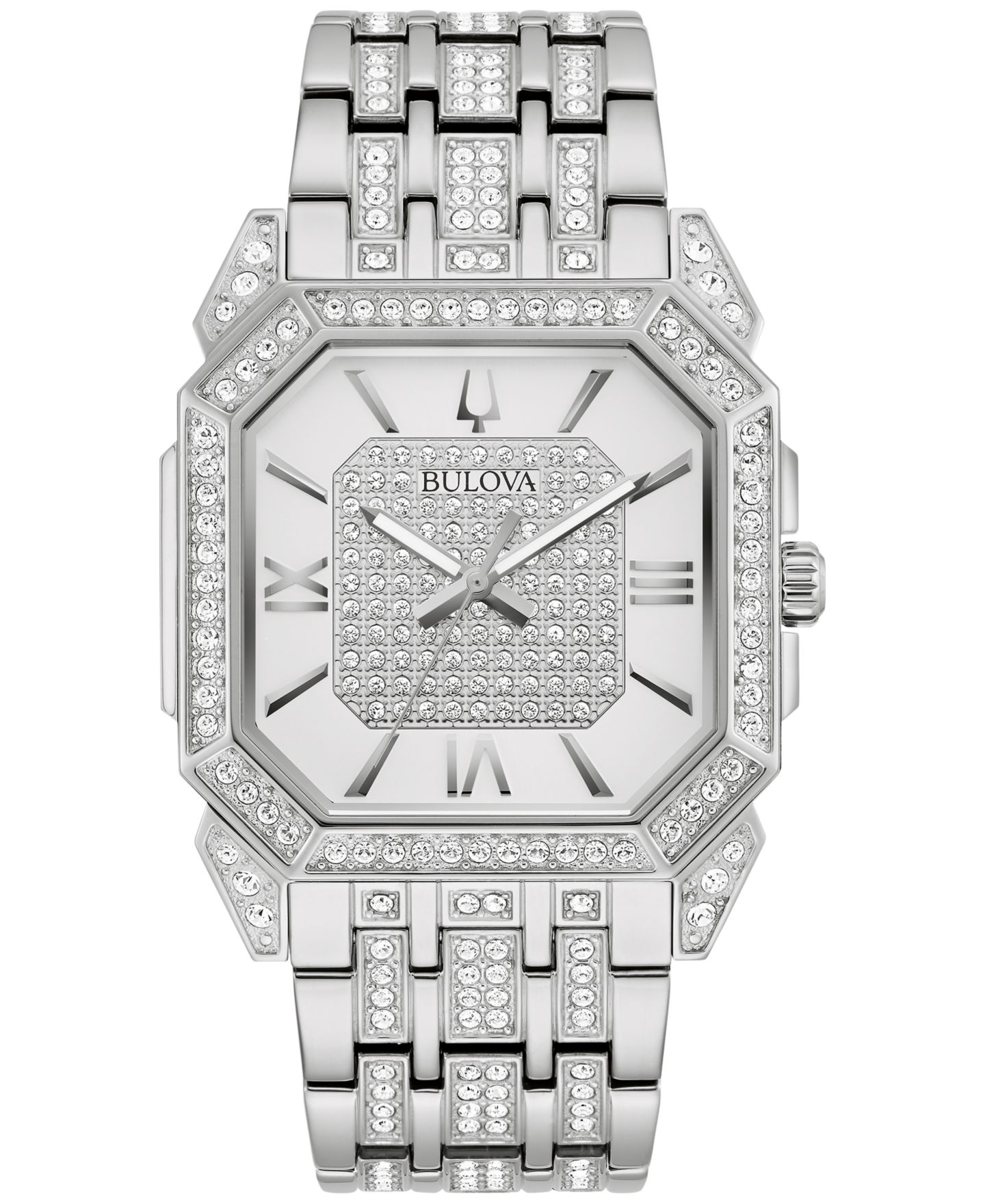 Мужские часы Bulova Crystal Octava Stainless Steel Bracelet Watch 40mm — фото 1