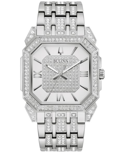 Мужские часы Bulova Crystal Octava Stainless Steel Bracelet Watch 40mm