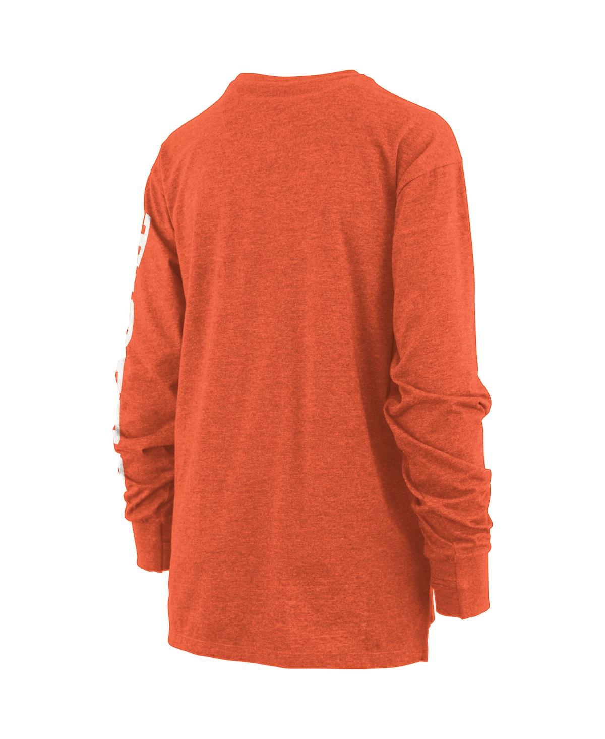 PRESSBOX WOMEN'S PRESSBOX ORANGE CLEMSON TIGERS PLUS SIZE TWO-HIT CANYON LONG SLEEVE T-SHIRT 