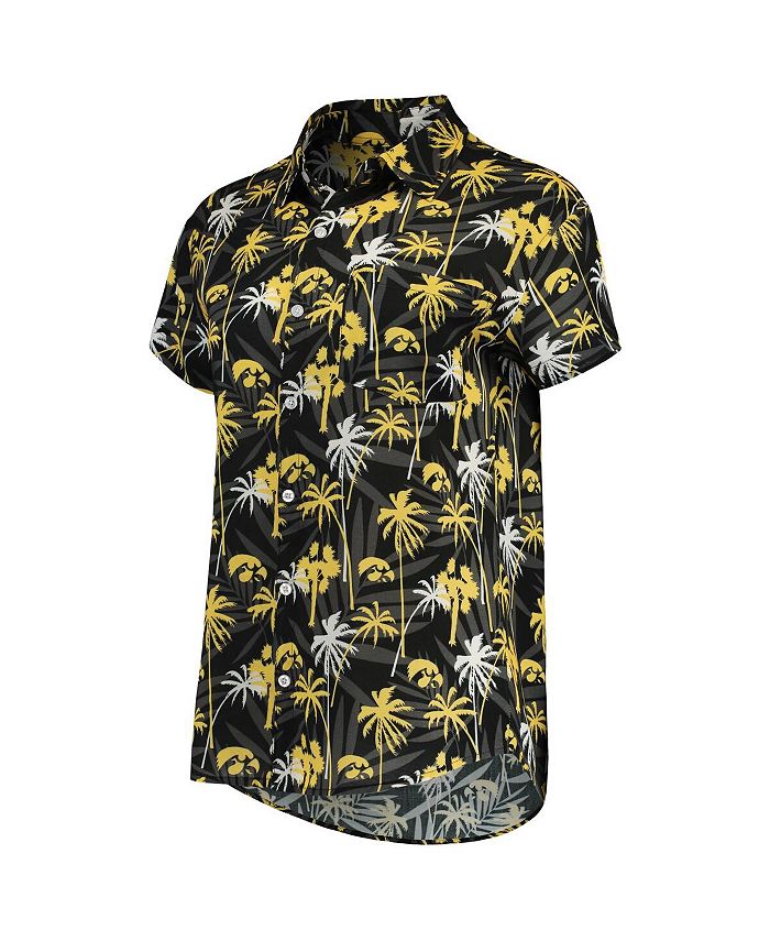 FOCO Women's Black Iowa Hawkeyes Floral Harmonic Button-Up Shirt - Macy's