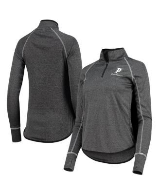 Women's Colosseum Black Providence Friars Stingray Raglan Quarter-Zip ...