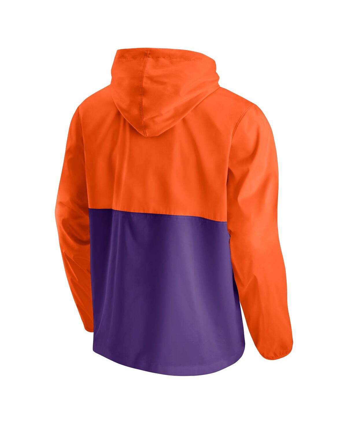Shop Fanatics Men's  Orange And Purple Clemson Tigers Thrill Seeker Half-zip Hoodie Anorak Jacket In Orange,purple