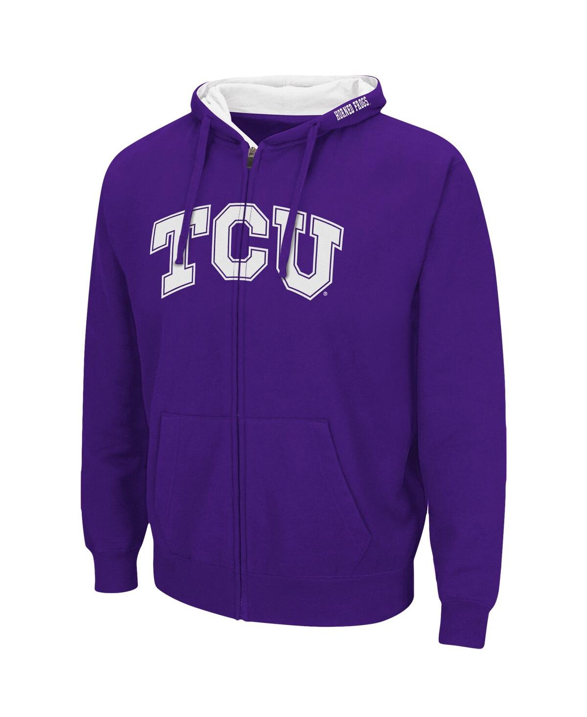 Shop Colosseum Men's  Purple Tcu Horned Frogs Arch And Logo 3.0 Full-zip Hoodie