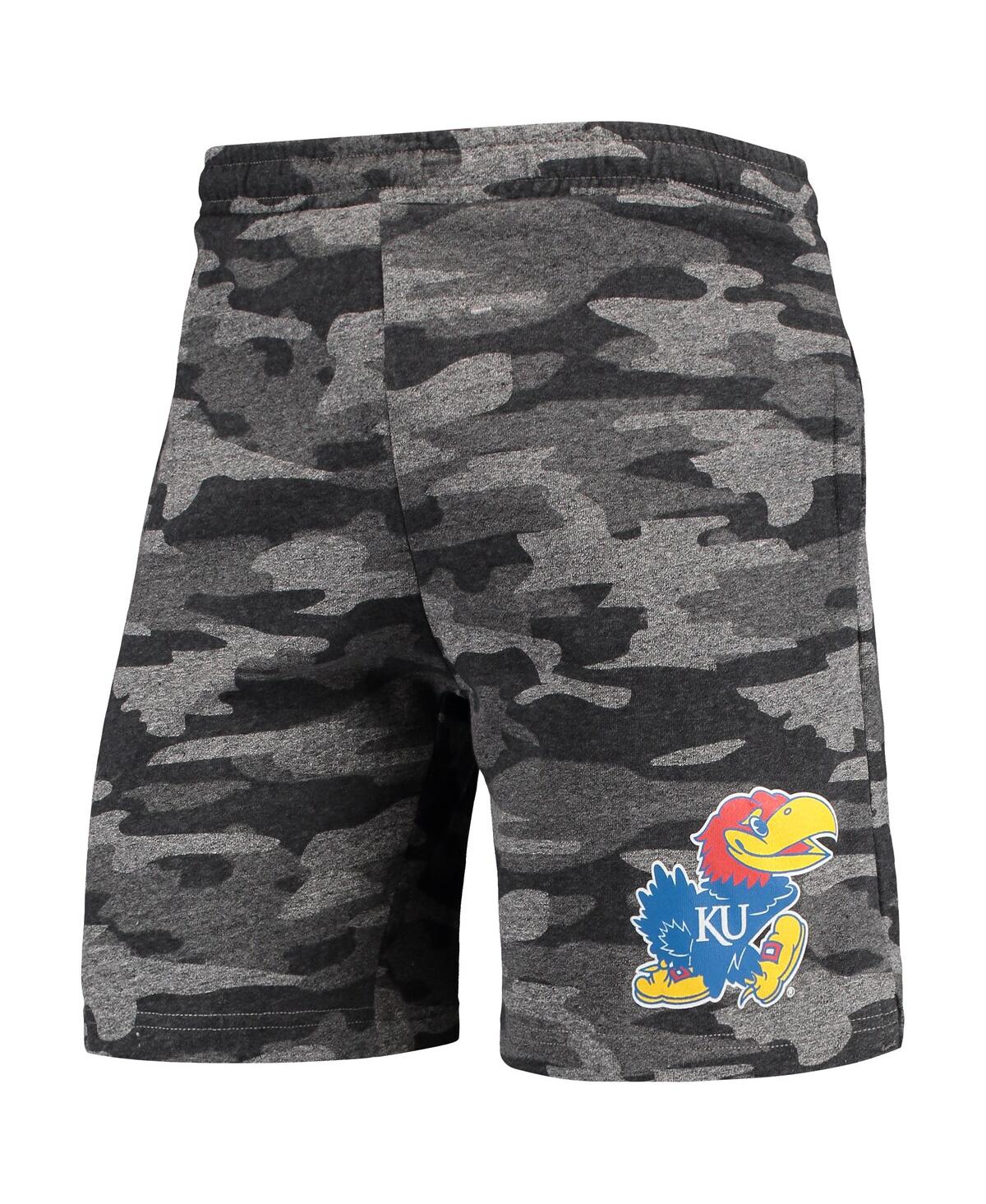 Shop Concepts Sport Men's  Charcoal, Gray Kansas Jayhawks Camo Backup Terry Jam Lounge Shorts In Charcoal,gray