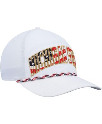 Men's '47 White Michigan State Spartans Stars and Stripes Flag Flutter Hitch Snapback Hat