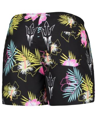 Men's Black Arizona State Sun Devils Neon Floral Swim Trunks