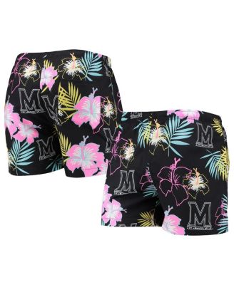 Men's Black Maryland Terrapins Neon Floral Swim Trunks