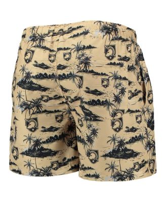 Men's Gold Army Black Knights Island Palm Swim Trunks