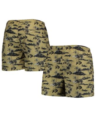 Men's Gold Colorado Buffaloes Island Palm Swim Trunks